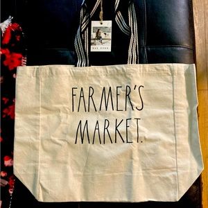 Rae Dunn Farmers Market Canvas Tote NWT